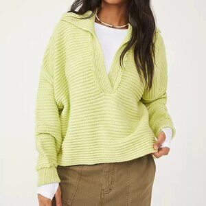 Free People Marlie Pullover in Acid Lime
